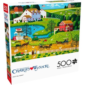 image:imageBuffalo Games  Charles Wysocki  Jolly Hill Farms  500 Piece Jigsaw Puzzle for Adults Challenging Puzzle Perfect for Game Nights  Finished Size is 2125 x 1500500