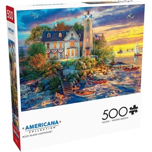 image:imageBuffalo Games  Dominic Davison  Rock Island Lighthouse  500 Piece Jigsaw Puzzle for Adults Challenging Puzzle Perfect for Game Nights  Finished Size is 2125 x 1500