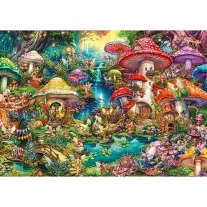 image:imageBuffalo Games  Gold  Aimee Stewart  Merry Mushroom Village Picnic  500 Piece Jigsaw Puzzle for Adults  Challenging Puzzle Perfect for Game Nights