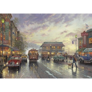 image:imageBuffalo Games  Gold  Thomas Kinkade  City by the Bay Sunset on Fishermans Wharf  500 Piece Jigsaw Puzzle for Adults  Challenging Puzzle Perfect for Game Nights