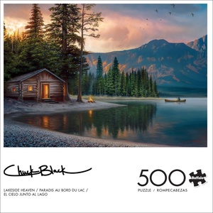 image:imageBuffalo Games  Lakeside Heaven Jigsaw Puzzle 500 Piece Puzzle for Adults Peaceful Lake Landscape Art by Chuck Black