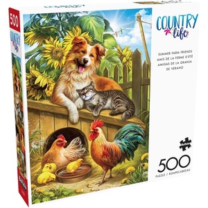image:imageBuffalo Games  Nadia Strelkina  Summer Farm Friends  500 Piece Jigsaw Puzzle for Adults Challenging Puzzle Perfect for Game Nights  Finished Size is 2125 x 1500