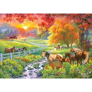 image:imageBuffalo Games Abraham Hunter September Pasture 500 Piece Jigsaw Puzzle  15 x 2125 in FullColor Poster Included  Jigsaw Puzzles for Adults  PrecisionCut Pieces  Relaxing Adult Activity
