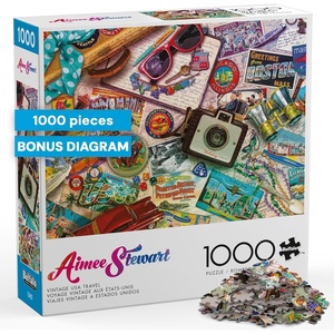 image:imageBuffalo Games Aimee Stewart Vintage USA Travel 1000 Piece Jigsaw Puzzle  Multicolor 2675 x 1975 in  Full Color Poster  Retro Artwork  Travel Puzzle
