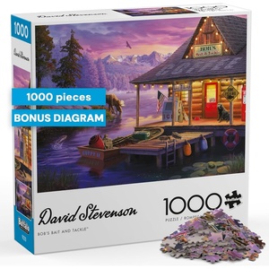 image:imageBuffalo Games David Stevenson  Bobs Bait amp Tackle  Jigsaw Puzzles 1000 Pieces  2675 x 1975 in Rectangular Cardboard  Fishing Lake Cabin Landscape Scene  Nature Relaxing for Adults