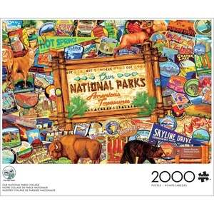 image:imageBuffalo Games Kate Ward Thacker  Our National Parks Collage  2000 Piece Jigsaw Puzzle 385 x 265 in Poster Included  Adult Puzzle  Vintage Travel Art  Reference Poster