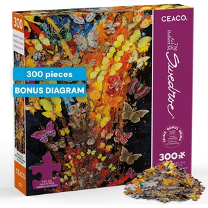 image:imageCEACO Butterflies in Bloom Jigsaw Puzzle  300 Pieces 2125 x 15 in  Relaxing Puzzle Experience  FullColor Floral Artwork for Adult Jigsaws  Intermediate Challenge for 300 Piece Sets for Adults