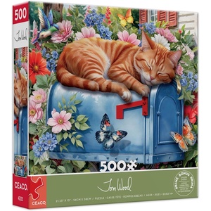 image:imageCEACO Cat Nap 500Piece Jigsaw Puzzle  500 Pieces 2125 x 15 in  Relaxing Challenge with Adult Puzzles  Adorable Cat Design for Animal Fans  FullColor Poster for 500Count Assembly Guide