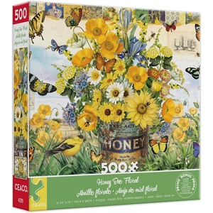 image:imageCEACO Honey Bee Floral Jigsaw Puzzle  500 Pieces 2125 x 15 in  Relaxing Focus Puzzles for Adults