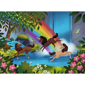 image:imageCeaco  April Showers  Afro Unicorn  Playtime  100 Piece Jigsaw Puzzle