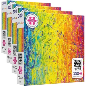 image:imageCeaco  Bright Splash  300 Piece Jigsaw Space Saver Puzzle  Puzzles for Smaller Spaces and Surfaces2125 x 15 Pack of 4