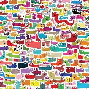 image:imageCeaco  Colorful Cats  100 Piece Jigsaw Puzzle