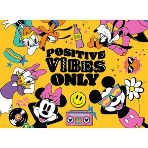 image:imageCeaco  Disney  Mickey and Friends  Positive Vibes Only  Glow in The Dark 100 Piece Jigsaw Puzzle