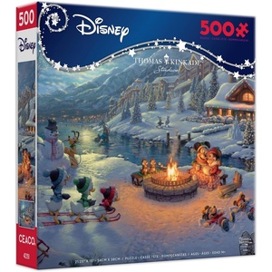 image:imageCeaco  Disney  Thomas Kinkade  Mickey and Minnie Christmas Lodge  500 Piece Holiday Puzzle  Festive Puzzle for Adults  PrecisionCut Pieces Winter Artwork Hours of Relaxing Fun