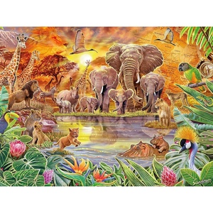 image:imageCeaco  Foil Puzzle  Steve Sundram  Watering Hole  500 Piece Jigsaw Puzzle