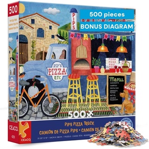image:imageCeaco  Food Trucks  Pips Pizza Truck  500 Piece Jigsaw Puzzle for Adults and Families  Vibrant HighResolution Art by Stephanie Peterson Jones  24 x 18 Inches  Made in USA