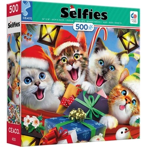 image:imageCeaco  Howard Robinson  Selfies  Holiday Cats  500 Piece Jigsaw Puzzle