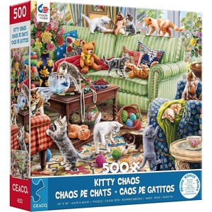 image:imageCeaco  Paws Gone Wild  Kitty Chaos  500 Piece Jigsaw Puzzle
