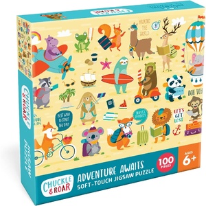 image:imageChuckle amp Roar  Cool Cats Glitter 100 Piece Jigsaw Puzzle for Kids Ages 6  Educational Puzzle with Glitter Accents  Fine Motor Skills and Screen Free Fun  Giftable Kids Puzzle 11 x 15 InchesAdventure Awaits