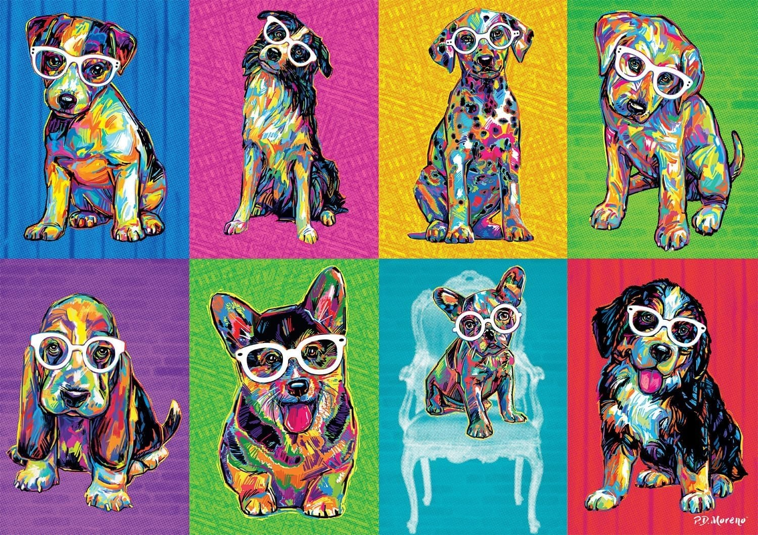 image:imageBuffalo Games  PD Moreno  Colorblock Dogs  500 Piece Jigsaw Puzzle for Adults Challenging Puzzle Perfect for Game Nights  Finished Size is 2125 x 1500