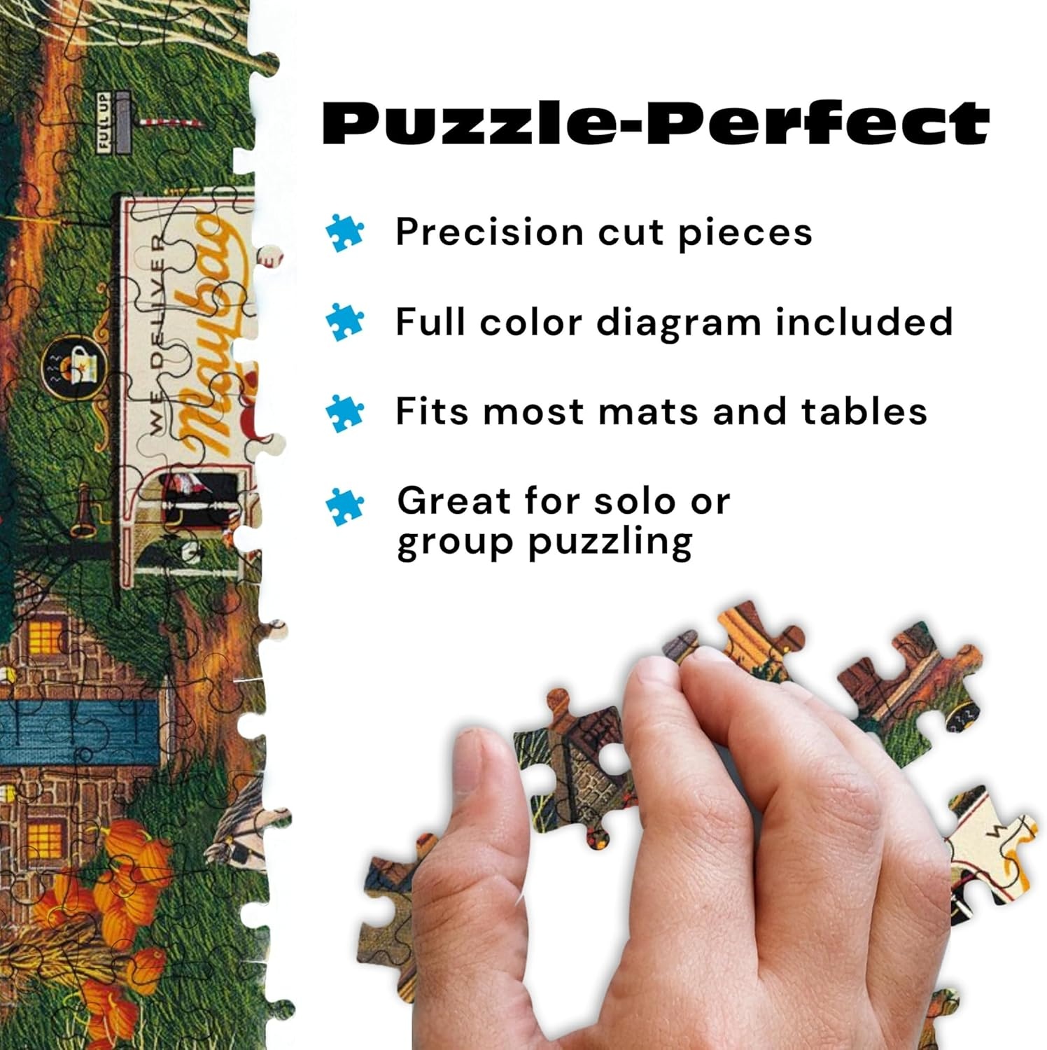 image:imageBuffalo Games Oversize Puzzle  Devilstone Harbor by Charles Wysocki  300Piece Large Jigsaw Puzzle for Adults Full Color Poster Made in USASecret Passage Inn
