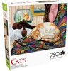image:imageBuffalo Games  Joelle McIntyre  Sleeping Quilt Cat  750 Piece Jigsaw Puzzle for Adults  Challenging Puzzle Perfect for Game Nights  Finished Size is 24 x 18