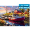 image:imageBuffalo Games Old Boathouse 500 Piece Jigsaw Puzzle  Large Multicolor Paper  Relaxing Beach Puzzle  Bonus Poster Included  Classic Americana Scene