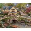 image:imageBuffalo Games Thomas Kinkade Summer in Cobblestone Village 1000 Piece Puzzle  Silver Select Premium Jigsaw Puzzle with Foil Accents amp Reference Poster