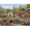 image:imageBuffalo Games Thomas Kinkade Summer in Cobblestone Village 1000 Piece Puzzle  Silver Select Premium Jigsaw Puzzle with Foil Accents amp Reference Poster