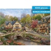 image:imageBuffalo Games Thomas Kinkade Summer in Cobblestone Village 1000 Piece Puzzle  Silver Select Premium Jigsaw Puzzle with Foil Accents amp Reference Poster