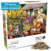 image:imageBuffalo Games  Tom Wood Country Cats 750 Piece Jigsaw Puzzle for Adults Cozy Garden Cat Scene Made in USA