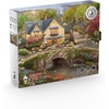 image:imageBuffalo Games Thomas Kinkade Summer in Cobblestone Village 1000 Piece Puzzle  Silver Select Premium Jigsaw Puzzle with Foil Accents amp Reference Poster