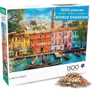 image:imageBuffalo Games  1500 Piece Jigsaw Puzzle Dominic Davison A Day in Venice Made in USA Premium Recycled Board FullColor Poster