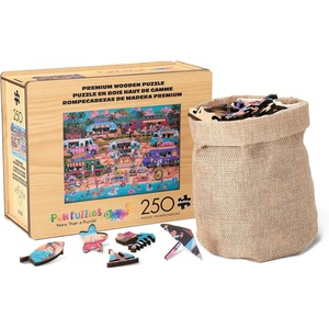 image:imageBuffalo Games  250 Piece Wooden Jigsaw Puzzle  Hawaiian Food Truck Festival  Buffalo Games  250 Piece Wooden Jigsaw Puzzle  Hawaiian Food Truck Festival  Unique Shaped Whimsy Pieces