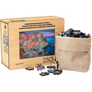 image:imageBuffalo Games  250 Piece Wooden Jigsaw Puzzle Charles Wysocki  Frederick The Literate Standard Cut Pieces Wooden Box Fabric Bag Full Size Poster Ages 14Cinque Terre