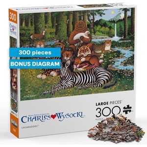 image:imageBuffalo Games  300 Charles Wysocki Chumbuddies Oversized Piece Jigsaw Puzzle Larger Shapes  Great for Adults Seniors Family Kids Easy to Grip