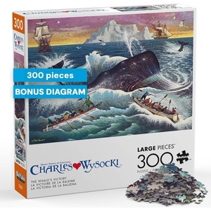 image:imageBuffalo Games  300 Charles Wysocki The Whales Victory Oversized Piece Jigsaw Puzzle Larger Shapes  Great for Adults Seniors Family Kids Easy to Grip