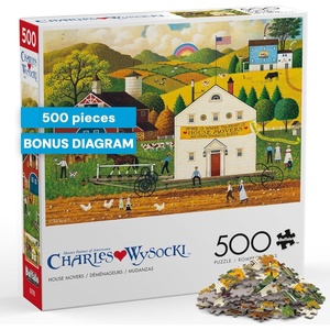 image:imageBuffalo Games  500 Piece Charles Wysocki House Movers Jigsaw Puzzle Colorful Puzzle for Adults  PrecisionCut Pieces Beautiful Artwork and Hours of Relaxing Fun