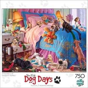 image:imageBuffalo Games  A Roomful of Naughty Puppies  Steve Read  750 Piece Jigsaw Puzzle for Adults  Dog Lovers  Cute Puppy Puzzle with Bonus Poster  Finished Size 2400 x 1800  Made in USA