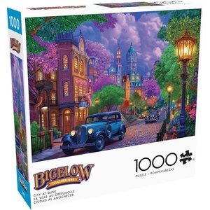 image:imageBuffalo Games  Bigelow Illustrations  Night and Day  City at Dusk  1000 Piece Jigsaw Puzzle for Adults  Challenging Puzzle Perfect for Game Nights  Finished Size is 2675 x 1975