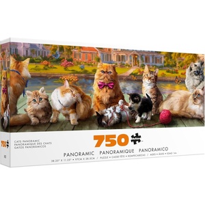 image:imageBuffalo Games  Cats  750 Piece Panoramic Jigsaw Puzzle  Scenic Landscape Artwork for Adults amp Families  PrecisionCut Pieces Beautiful Artwork and Hours of Relaxing Fun