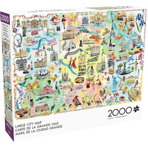 image:imageBuffalo Games  Fay Ford  Large City Map  2000 Piece Jigsaw Puzzle for Adults  Challenging Puzzle Perfect for Game Nights  Finished Size is 3850 x 2650