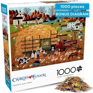 image:imageBuffalo Games  Honeynut Valley Farm Jigsaw Puzzle 1000 Piece Puzzle for Adults Charles Wysocki Farm Artwork
