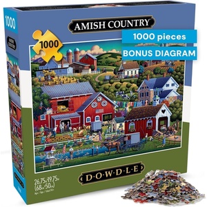 image:imageBuffalo Games  Jigsaw Puzzles 1000 Pieces  Dowdle Amish Country  1000 Piece Puzzle for Adults  Premium Giftable Foil Box with Reference Poster