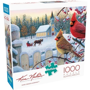 image:imageBuffalo Games  Kim Norlien  White Crimson Morning  1000 Piece Christmas Jigsaw Puzzle  Festive Holiday Puzzle for Adults  PrecisionCut Pieces Winter Artwork and Hours of Fun