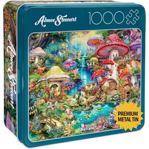 image:imageBuffalo Games  Merry Mushroom Village Picnic  Aimee Stewart  1000 Piece Jigsaw Puzzle in Premium Collectors Tin  Fun Challenge for Adults amp Families