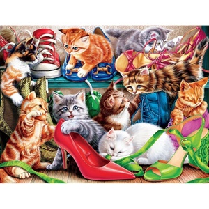 image:imageBuffalo Games  Shoe Closet Kittens  750 Piece Jigsaw Puzzle for Adults Challenging Puzzle Perfect for Game Nights  Finished Size is 24 x 18
