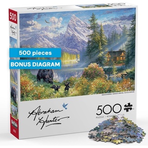 image:imageBuffalo Games Abraham Hunter Mountain Morning 500 Piece Jigsaw Puzzle  Multicolor 2125 x 15 in  500 Piece Puzzles for Adults  Full Color Poster  Precision Cut Fit