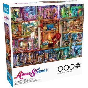 image:imageBuffalo Games Aimee Stewart The Grand Fiction Library 1000 Piece Jigsaw Puzzle  Large Multicolor Cardboard  Puzzles for Adults 1000 Pieces  Poster Included  Display Ready