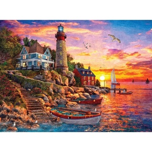 image:imageBuffalo Games Dominic Davison  Sunset at Lighthouse Bay  1000 Piece Jigsaw Puzzle  2675 x 1975 in Multicolor  Full Color Poster  Jigsaw Puzzles 1000 Pieces  Adult Game
